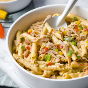 Oriëntaalse ham & pasta salade