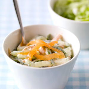 Komkommersalade met gerookte zalm