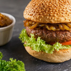 Sweet-onion truffel burger